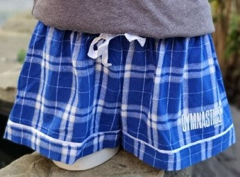 *2024 Royal/Sliver Plaid Flannel Sleep Shorts